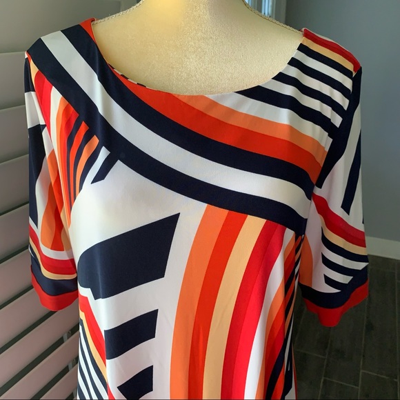 KARIN STEVENS MULTICOLORED DRESS SIZE 16 - Picture 2 of 4